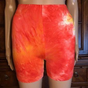 Coral Sunrise Tie Dye Bike Short